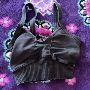 ❤️ Free People Black Ribbed Seamless Bra with Racerback NWOT